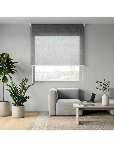 Custom Striped Light-Filtering Roller Shade, Kyma Fine Line