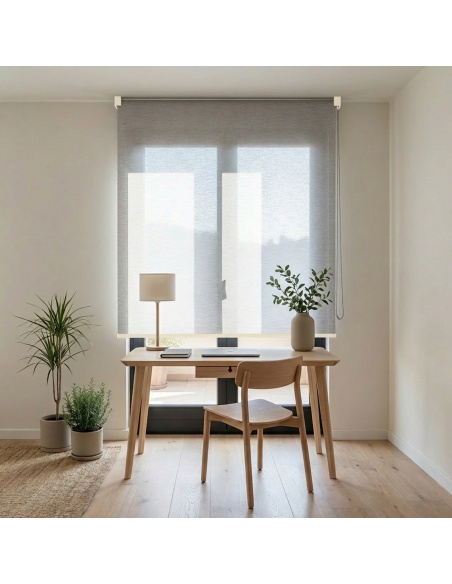 Custom Striped Light-Filtering Roller Shade, Kyma Fine Line