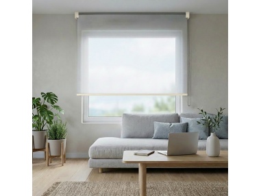 Custom Sheer Roller Shade, Kyma Brush