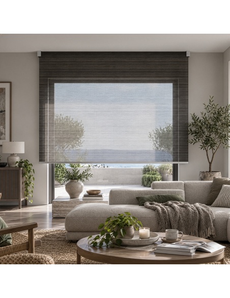 Custom Sheer Roller Shade, Kyma Brush