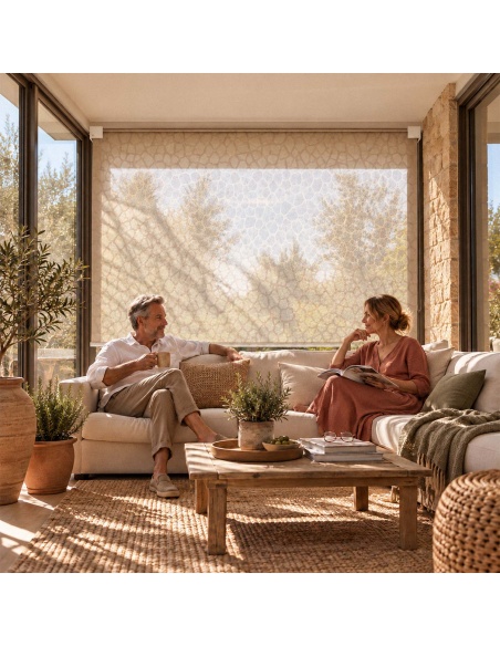 Indoor Roller Shade with Diamond Pattern, Recta Diamond