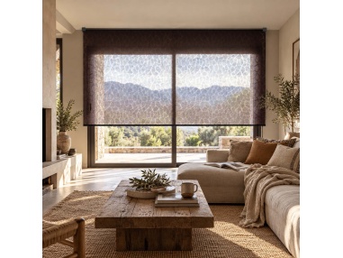 Custom Roller Shade with Diamond Pattern, Kyma Diamond