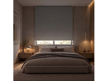 Indoor Battery-Powered Motorized Blackout Shade, Recta