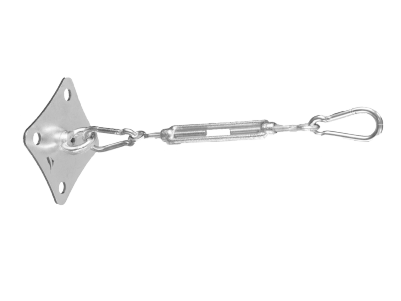 wall plate with tensioner for shade sails