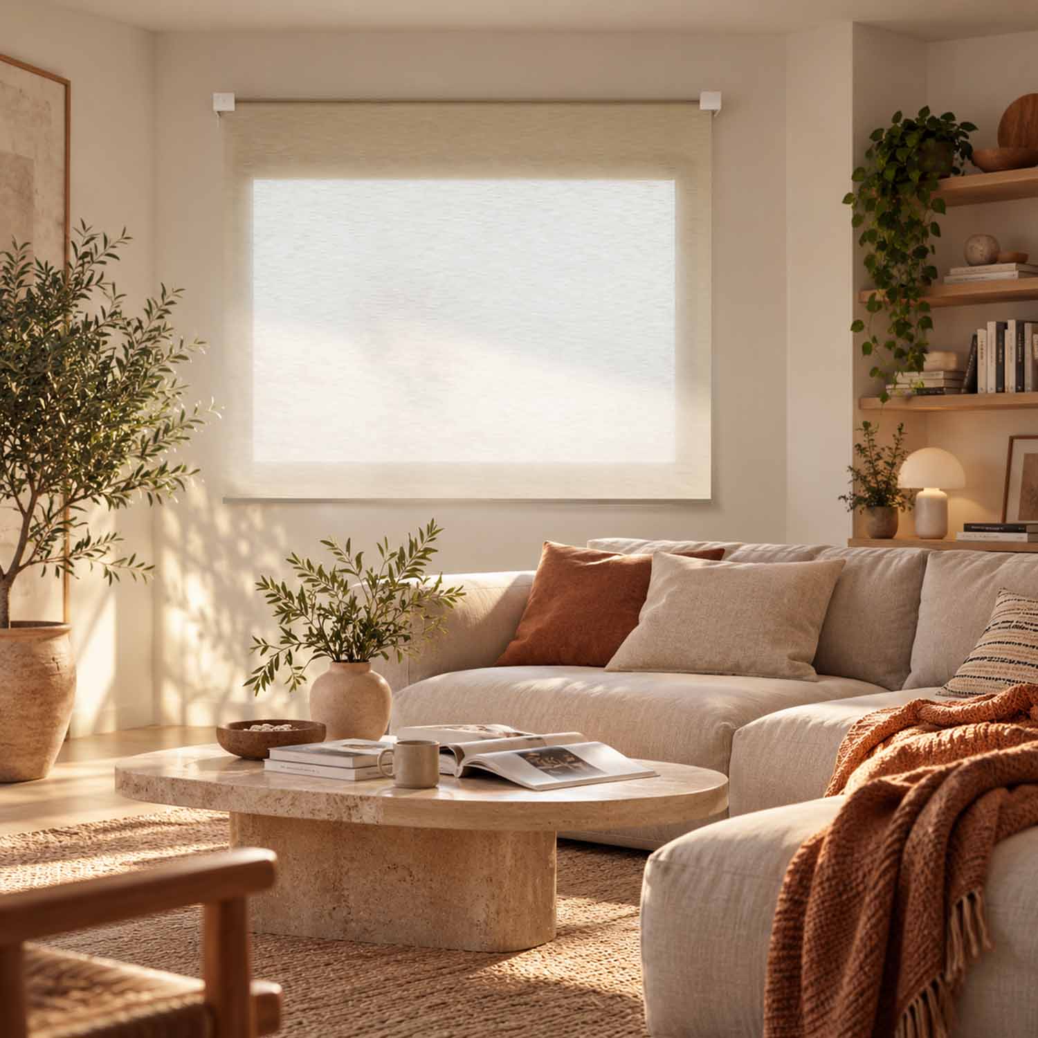 A bright room without lamps