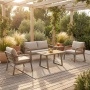 Parma - Aluminum and Iroko Wood Outdoor Lounge Set