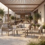 Genova - Outdoor patio lounge set with handwoven rope